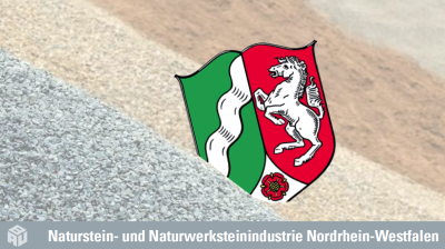 Naturstein mit NRW-Wappen Naturstein mit NRW-Wappen