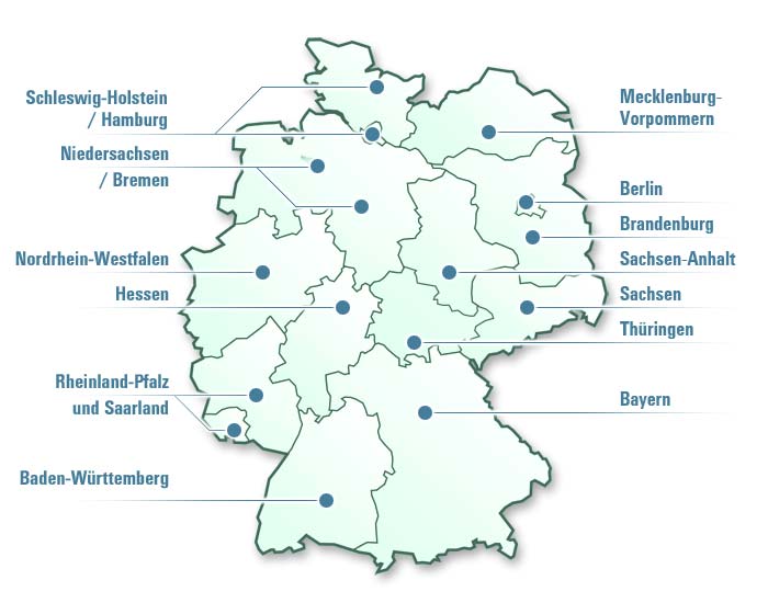 Landesvertretungen Forst auf Deutschlandkarte