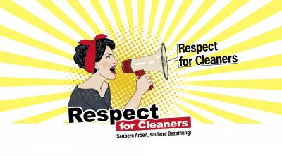 Logo zur Tarifrunde: Respect for Cleaners"