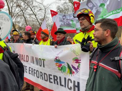 Kolleg*innen des Landesbetriebs Forst Brandenburg und der Berliner Forsten