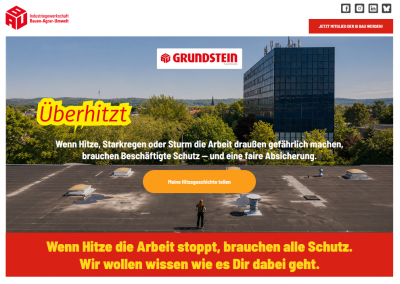Screenshot der Landingpage