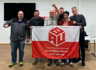 Der Fachgruppenvorstand des Bauhauptgewerbes im Bezirk Südbaden der IG BAU